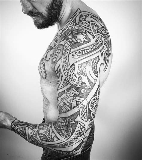 Jun 25, 2020 - Explore Tilson Underwood's board "Ragnarok Sleeve" on Pinterest. . Ragnarok viking tattoo sleeve
